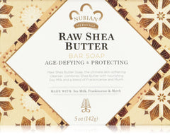 Nubian Heritage bar soap closeup with raw shea and myrrh for everyday cleansing
