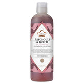 Nubian Heritage Patchouli & Buriti body wash bottle delivering a nourishing cleanse.