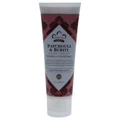 Nubian Heritage Patchouli Buriti Hand Cream jar showing rich moisture for soft hands