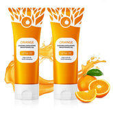 Nuckhuce orange exfoliating gel face bottle shows pore cleansing action and radiant skin.