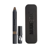 Nudestix Magnetic Luminous Eye Color Smoke pencil cap swatch shows creamy buildable matte pigment for daily wear