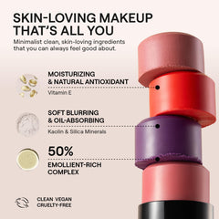 Nudestix Nudies Blush Stick Naughty N' Spice on cheek swatch shows natural flush