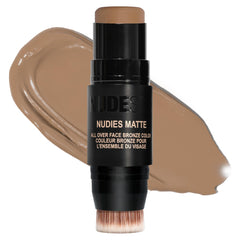 Nudestix Nudies Bronze Bondi Bae stick closeup for travel-friendly three-in-one bronze