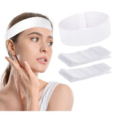 Nujzuir disposable facial headbands in packaging for travel and single-use convenience.