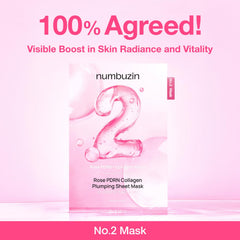 Numbuzin No.2 ingredients close-up highlights peptides and Rose PDRN boosting elasticity