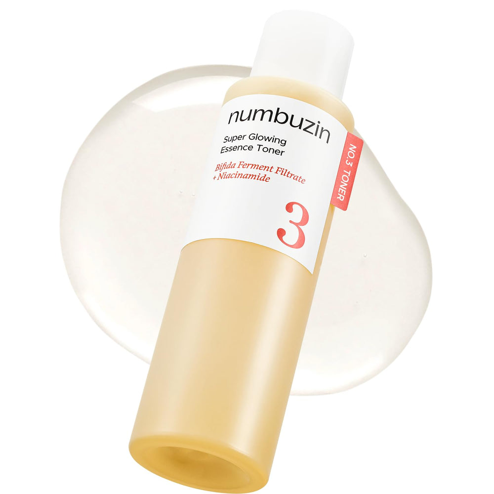 Numbuzin No.3 Toner bottle closeup for radiant, hydrated skin