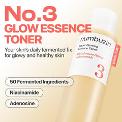 Numbuzin No.3 Toner liquid essence texture highlights hydration and glow