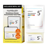 Numbuzin No.5 toner pads refill packaging highlights ample supply for daily exfoliation and even tone.