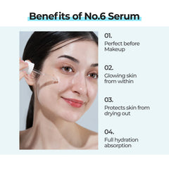 numbuzin No.6 Serum HA and Niacinamide ingredients highlight HA and niacinamide for skin support.