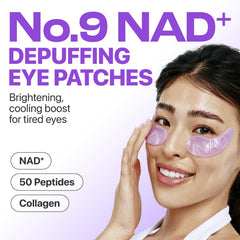 numbuzin No.9 Eye Patches packaging back highlights ingredients and usage tips.