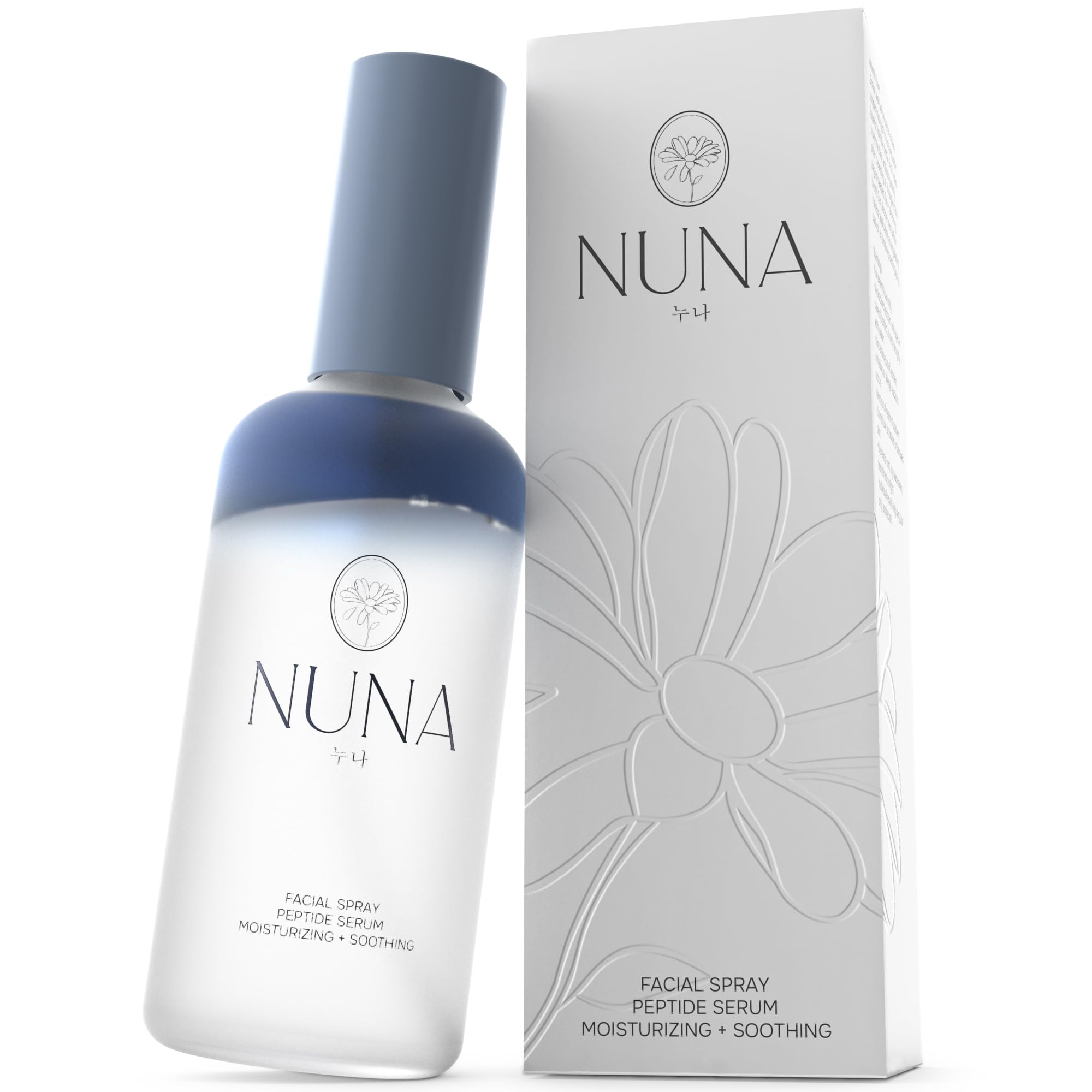 NUNA Ultra Hydrating Face Serum Spray bottle closeup for daily moisture boost.