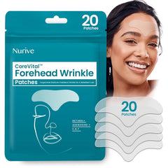 Nurive Advanced Wrinkle Patches forehead close-up for smoother-looking forehead lines overnight