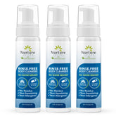 Nurture Valley rinse-free bottle demonstrates convenient waterless cleansing on the go