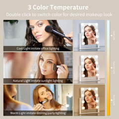 NUSVAN vanity mirror offers 3 color lighting modes for day-to-night makeup consistency.