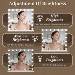 NUSVAN vanity mirror detachable 10x magnifying lens for precise detail work.