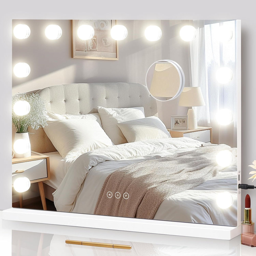 NUSVAN vanity mirror with lights shows a clear face view for flawless makeup