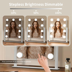 NUSVAN vanity mirror touch-control with memory recalls your preferred brightness quickly.