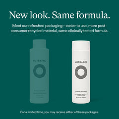 Nutrafol conditioner back label close-up highlighting ingredients and usage directions for informed users