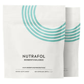 Nutrafol front packaging showing Women’s Balance for visible thicker hair benefit