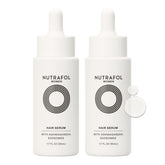 Nutrafol front packaging showing two bottles and benefits