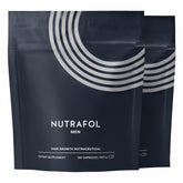 Nutrafol front packaging showing brand and two-month refill supply benefit