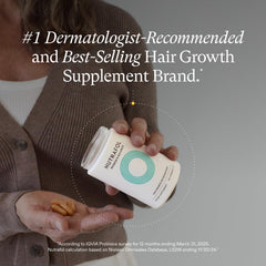 Nutrafol two refill pouches displayed, enabling continuous hair support
