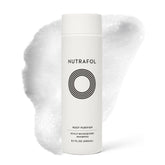 Nutrafol bottle front packaging showing product and volume, conveys trusted formulation