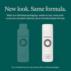 Nutrafol shampoo texture pouring close-up, shows hydrating consistency and lather