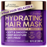 NutraHarmony Hydrating Hair Mask bottle for intense conditioning of damaged, dry hair.