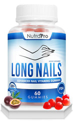 NutraPro Nail Growth Vitamins bottle of gummies supports healthier nails.