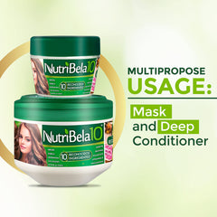 NUTRIBELA10 argan oil focus highlights elasticity and radiant shine.
