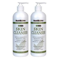 NutriBiotic Sensitive Skin Cleanser twin-pack bottle for gentle, pH-balanced cleansing.