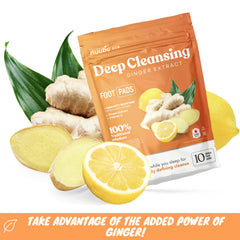 Nuubu ginger powder ingredients close-up highlighting natural herbs for soothing foot care.