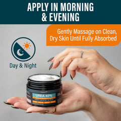 NUVADERMIS Urea Cream 40% application on feet for smoothing