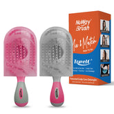 Patented brush cover on NuWay 4Hair protects during travel.