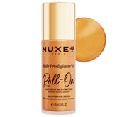 Nuxe Huile Prodigieuse Shimmer Roll-On front packaging for portable glow on the go.
