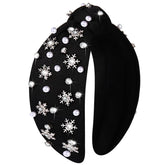 NVENF Christmas Headband snowflake rhinestones for festive party styling and holiday photos.