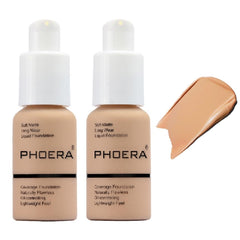 nvyue PHOERA foundation 2pack bottle closeup shows smooth finish