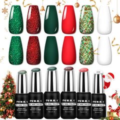 NXJ INFILILA Sparkle Green gel polish delivers long-lasting festive shine.
