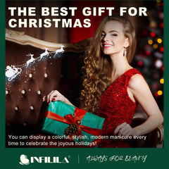 NXJ INFILILA Sparkle Red gel polish offers vibrant holiday sparkle.