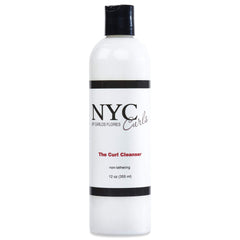 NYC Curls Curl Cleanser bottle shows zero-lather, color-safe cleansing for curls.