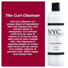 NYC Curls Curl Cleanser ingredients highlight vegan, sulfate-free daily use for curls.