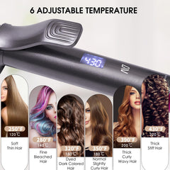 Nycoba curling iron heat settings with six options for versatile styles