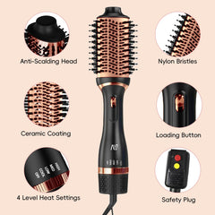 Nycoba hair dryer brush tourmaline ionic technology delivers frizz control and smoother texture.