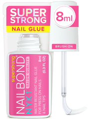 NYK1 NailBond bottle closeup highlighting precise, quick-dry nail adhesion.