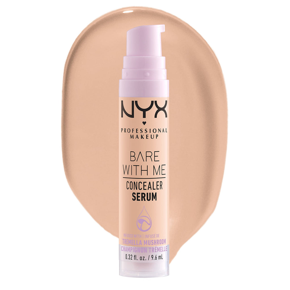 NYX Bare With Me Concealer Serum Vanilla pump applicator delivering hydrating coverage