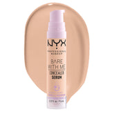 NYX Bare With Me Concealer Serum Vanilla pump applicator delivering hydrating coverage