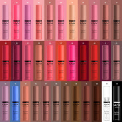 NYX Butter Gloss Cranberry Pie on lips delivers mauve hue with non-sticky shine