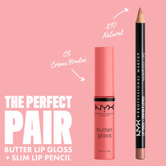 NYX PROFESSIONAL MAKEUP Butter Gloss Creme Brulee non-sticky formula for kissable lips.