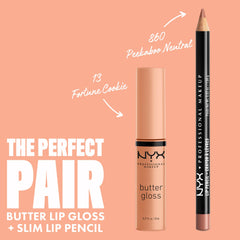 NYX Butter Gloss Fortune Cookie lips close-up highlighting glossy kissable pout
